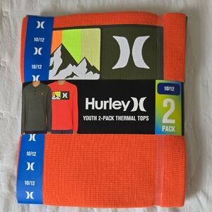 Hurley Youth Thermal Tops 2-Pack Orange Military Green Winter Tops